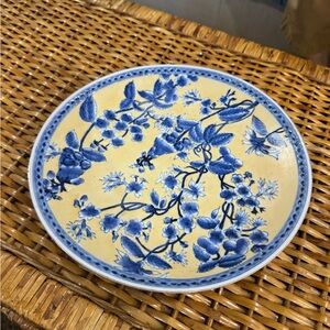 Blue and Yellow Floral Plate